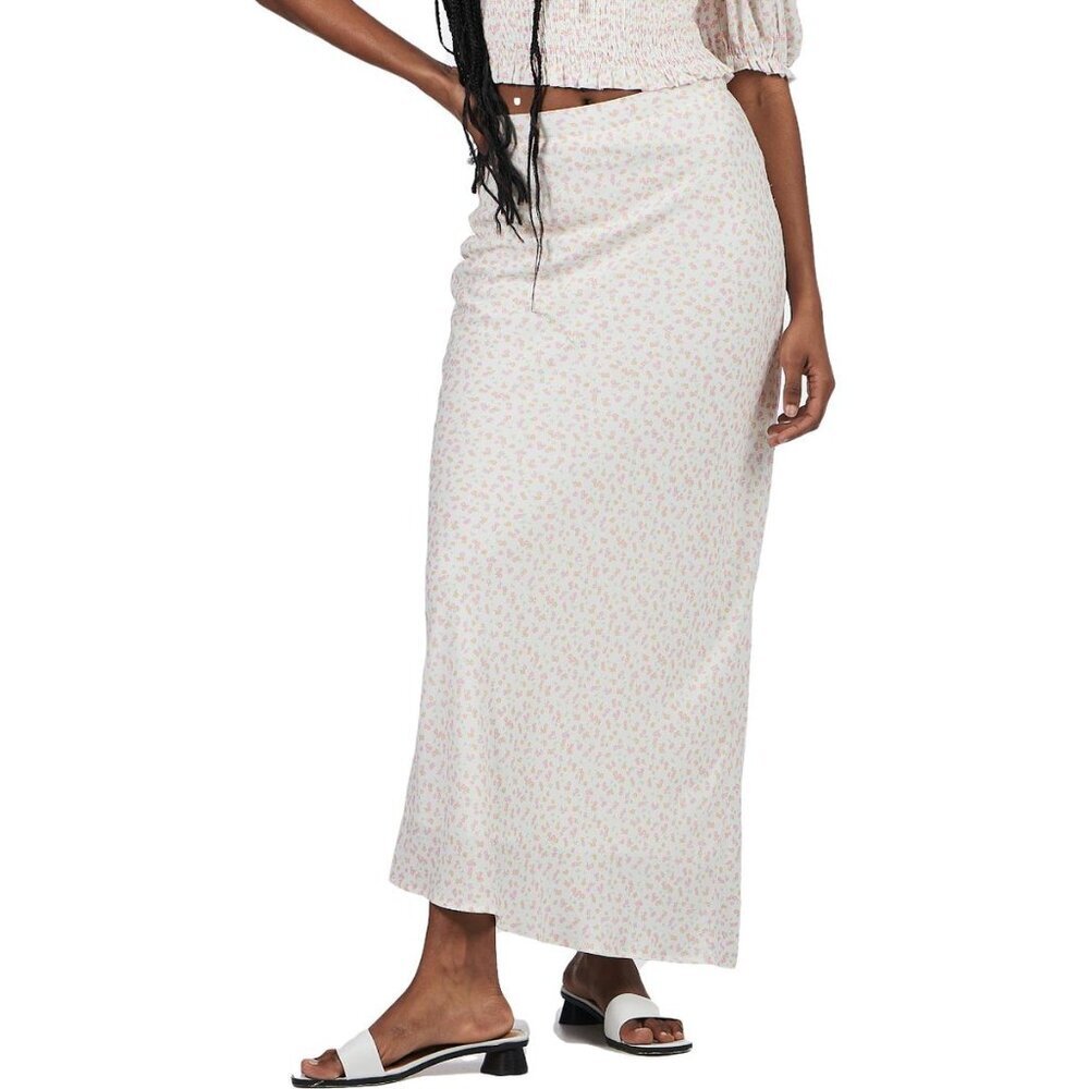 NWT Charlie Holiday Mahlia Linen Blend Floral Straight Maxi Skirt (L) - Picture 4 of 11